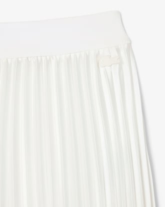 Jupe mi-longue satin plissée