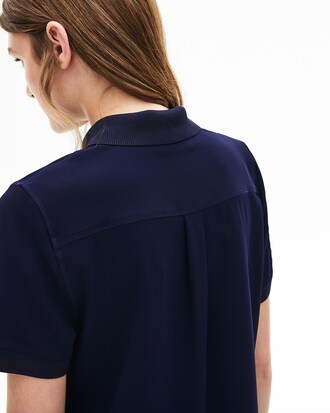 Polo Lacoste regular fit en crêpe avec ourlet asymétrique