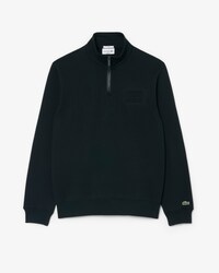 Sweatshirt col montant zipp&eacute; marquage emboss&eacute;