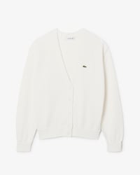 Cardigan col V point mousse coton
