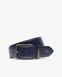 Ceinture réversible en cuir punché à boucle gravée Lacoste