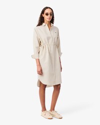Robe chemise oversize lin m&eacute;lang&eacute;