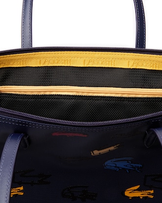 Sac cabas zipp&eacute; L.12.12 Concept en toile imprim&eacute;e crocodiles