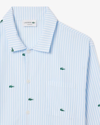 Chemise de pyjama popeline de coton rayé