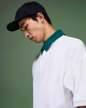 Polo Lacoste à col contrasté Édition Défilé en piqué de coton