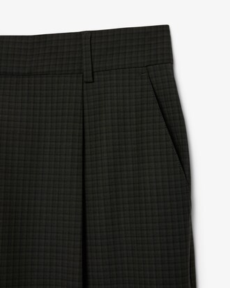 Pantalon wide fit à pinces carreaux