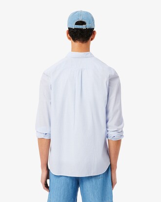 Chemise &agrave; carreaux popeline l&eacute;g&egrave;re regular fit 