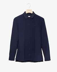 Chemise relax fit en cr&ecirc;pe avec col en bord-c&ocirc;te