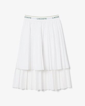 Jupe plissée mi-longue asymétrique