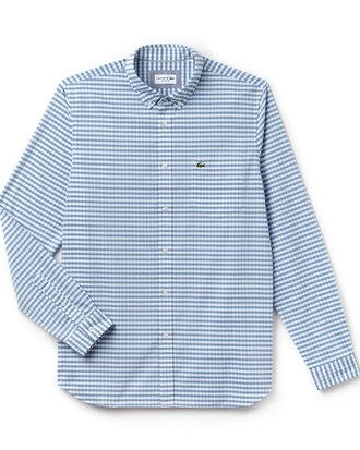 Chemise regular fit en popeline de coton à mini carreaux 