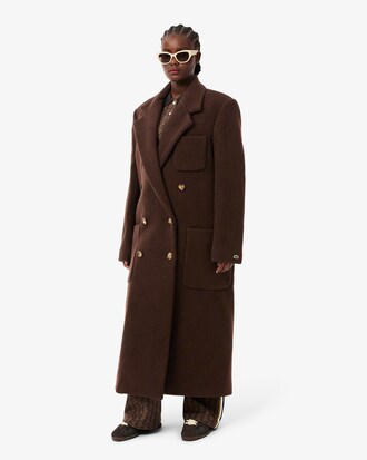 Manteau crois&eacute; laine vierge