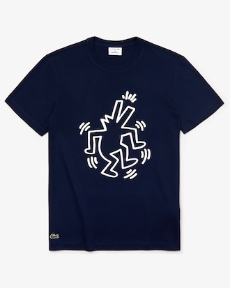 T-shirt col rond coupe ajust&eacute;e en coton Collab Keith Haring