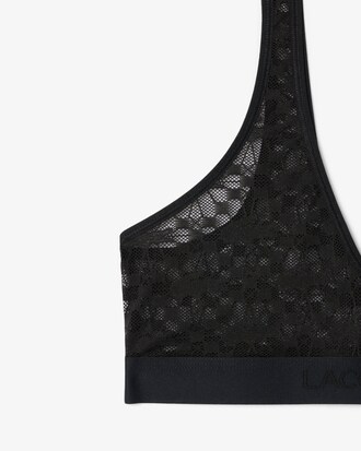 Brassière en dentelle siglée