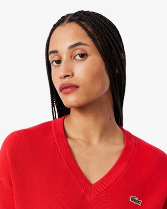 Pull col V point mousse coton