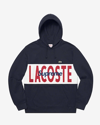 Sweatshirt &agrave; capuche unisexe avec empi&egrave;cement Lacoste x Supreme&reg;