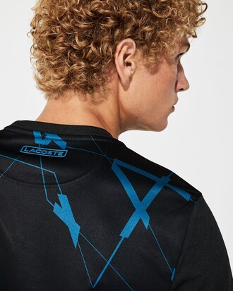 T-shirt Tennis Lacoste SPORT en piqué respirant à motif géométrique