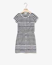 Robe Fille &agrave; manches courtes en coton ray&eacute;