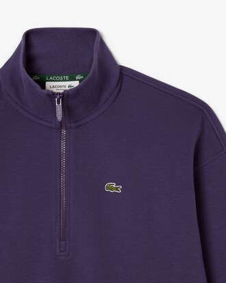 Sweatshirt col montant zippé en Piqué