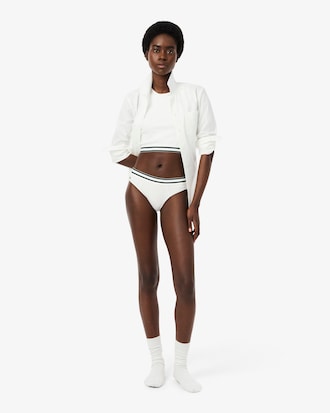 Culotte coton ceinture ray&eacute;e