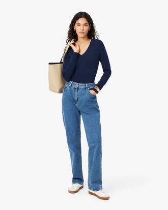 Pull col V maille sans coutures