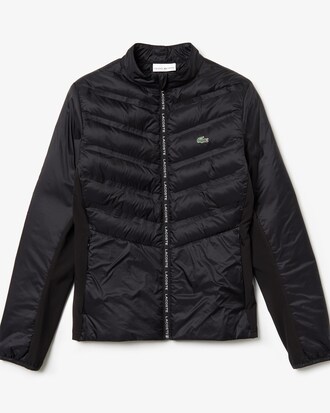 Veste zipp&eacute;e Tennis Lacoste SPORT bi-mati&egrave;re avec effet matelass&eacute;