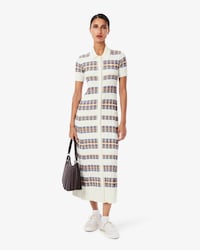 Robe col polo maille côtelée