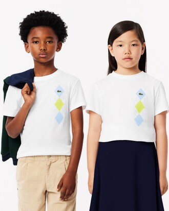 T-shirt coton imprimé losange