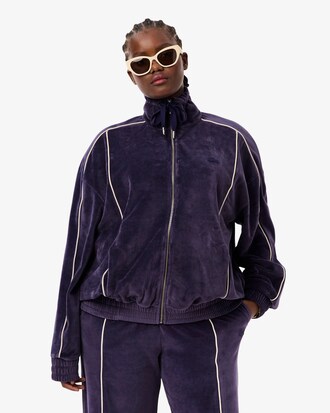 Sweatshirt oversize zipp&eacute; velours