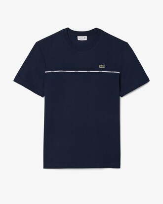 T-shirt jersey de coton liser&eacute; Lacoste