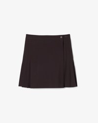 Jupe portefeuille courte pliss&eacute;e