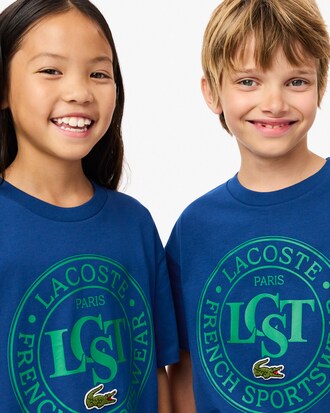 T-shirt coton badge contrasté