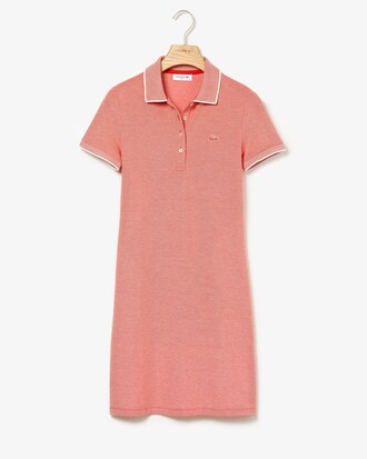 Robe polo slim fit en mini piqu&eacute; stretch milleraies