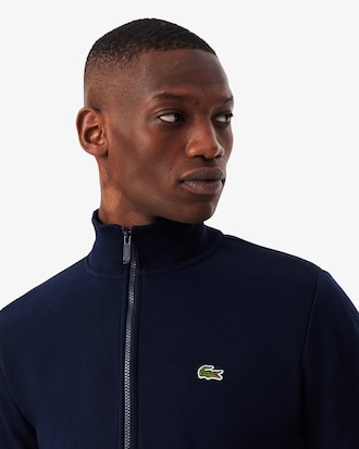 Sweatshirt zipp&eacute; molleton col montant