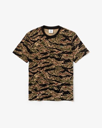 T-shirt col rond Lacoste LIVE en coton imprimé camouflage