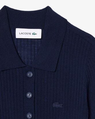 Pull col polo laine m&eacute;rinos maille 3D