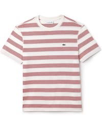 T-shirt col rond en jersey de coton &agrave; rayures