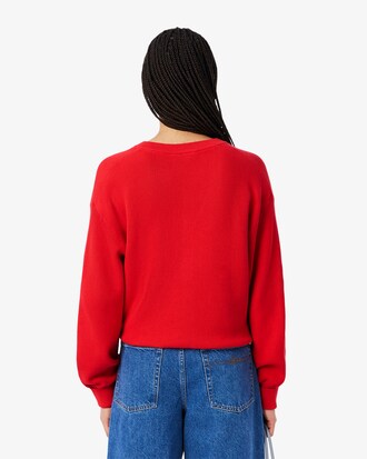 Pull col V point mousse coton