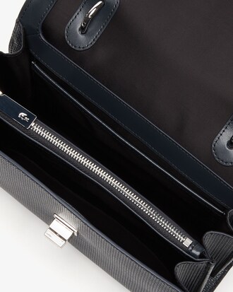 Sac bandoulière à fermoir Chantaco en cuir piqué uni