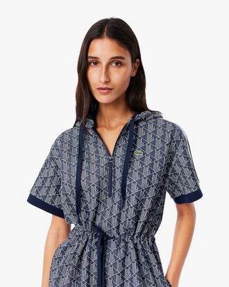 Robe à capuche jacquard monogramme