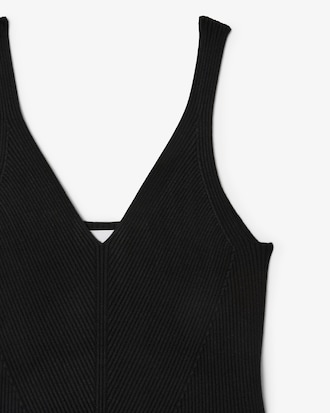 Robe longue côtelée sans coutures
