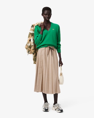 Pull relaxed fit laine cardée point mousse