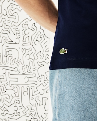 T-shirt col rond coupe ajust&eacute;e en coton Collab Keith Haring