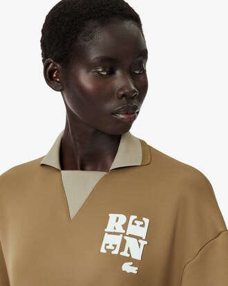 Sweatshirt col polo badge D&eacute;fil&eacute;