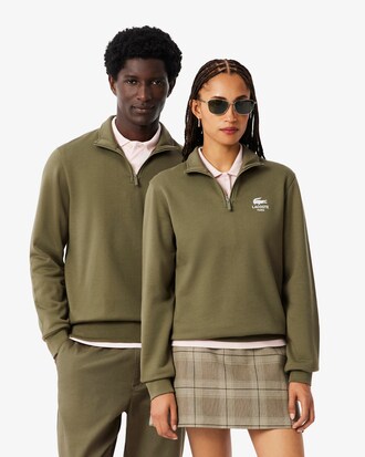 Sweatshirt col montant zipp&eacute; imprim&eacute;