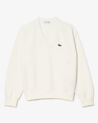 Pull col V point mousse coton