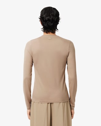 T-shirt manches longues Piqu&eacute; soie D&eacute;fil&eacute;