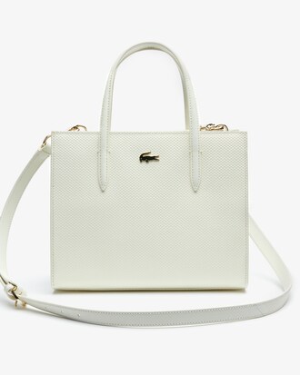 Sac cabas zippé Chantaco double porté en cuir piqué uni