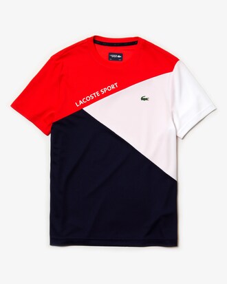 T-shirt col rond Lacoste SPORT en piqué ultra-dry color-block