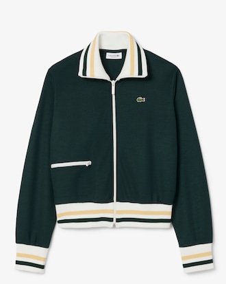 Sweatshirt zipp&eacute; &agrave; d&eacute;tails ray&eacute;s