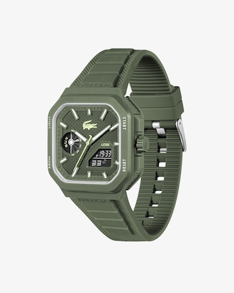 Montre analogique digitale LC33 carr&eacute;e silicone